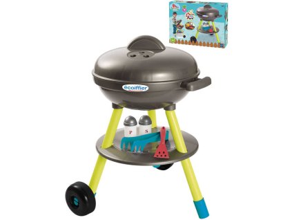 Ecoiffier ECOIFFIER Baby gril zahradní kulatý set s maketami potravin a nástroji plast