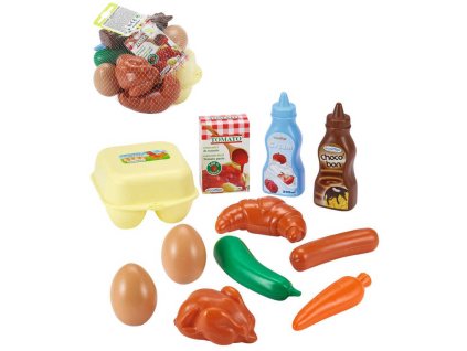 Ecoiffier ECOIFFIER Baby snídaně v síťce makety potravin set 11ks plast