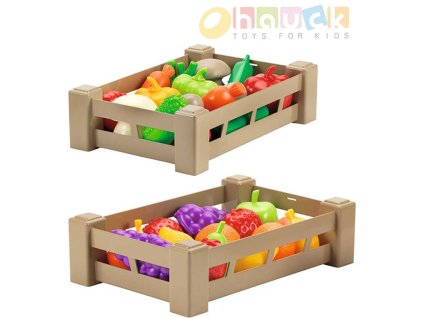 Ecoiffier ECOIFFIER Přepravka set bedýnka s ovocem / zeleninou baby 2 druhy plast
