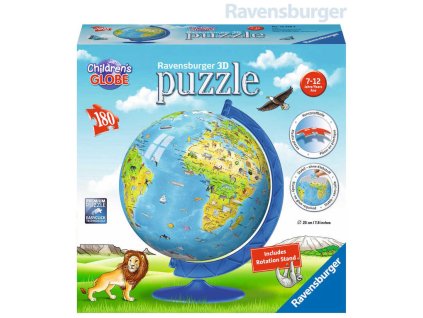 Ravensburger RAVENSBURGER Puzzle 3D Dětský globus 180 dílků 20cm AJ plast