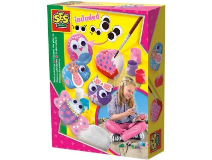 SES Creative SES CREATIVE Malování kamínků s očima pro dívky kreativní set v krabici