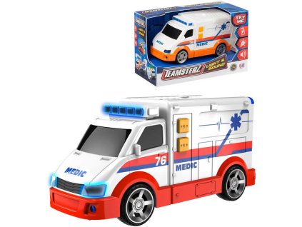Teamsterz autíčko sanitka bílá ambulance 15cm na baterie Světlo Zvuk v krabici