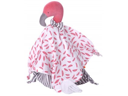 KIKADU Baby muchláček plameňák 45cm bio bavlna usínáček pro miminko