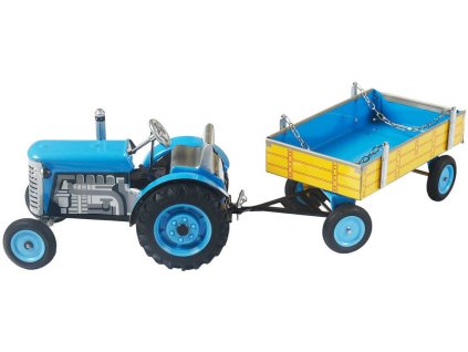 Kovap KOVAP Traktor Zetor retro model 1:25 plechový Modrý na klíček Kov 0395