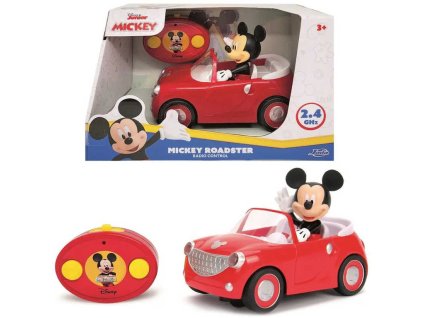 JADA RC Auto Roadster s myšákem Mickey Mouse na vysílačku 2,4GHz na baterie