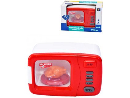 Mac Toys MAC TOYS Mikrovlnná trouba dětská červeno-bílá na baterie plast Světlo