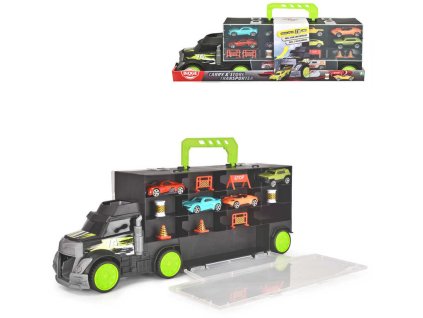 Dickie DICKIE Auto transportér 43cm kufr 2v1 set se 4 autíčky a doplňky kov