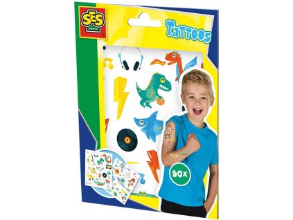 SES Creative SES CREATIVE Tetování pro děti 2 archy set 50ks tetovačky pro kluky