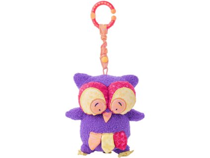 NINY PLYŠ Baby sovička mazlící chrastící Hoku 17cm s klipem pro miminko