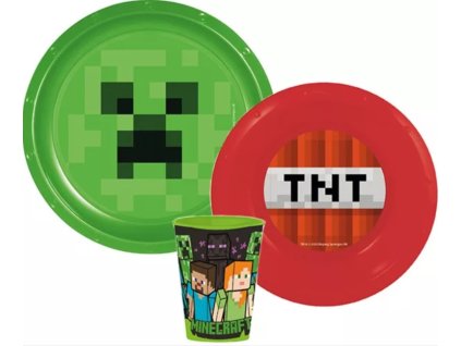 Jídelní set MINECRAFT TNT s kelímkem 3dílná
