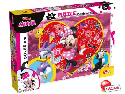 Puzzle MINNIE a Daisy 24 oboustranné 50x35 cm