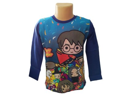 Tričko HARRY POTTER dl.rukáv modré (Barva Modrá, Velikost 140)