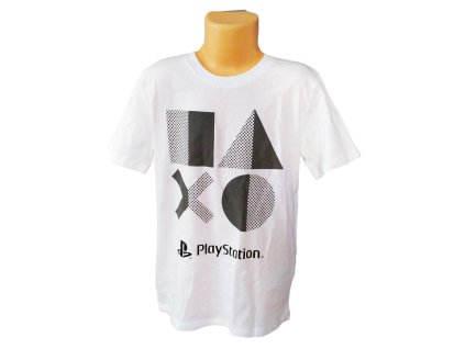 Tričko PLAYSTATION kr.rukáv chlapecké bílé (Barva Bílá, Velikost 152)
