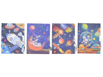 Památník nelinkovaný se zámkem 11x15 cm Vesmír