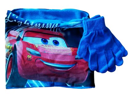 Chlapecký set nákrčník a rukavice CARS polar fleece modrý