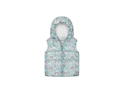 Vesta dívčí nylonová Puffa podšitá microfleecem, Minoti, 12GILET 18, modrá