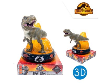 Dětské 3D noční světlo JURSKÝ SVĚT T-REX