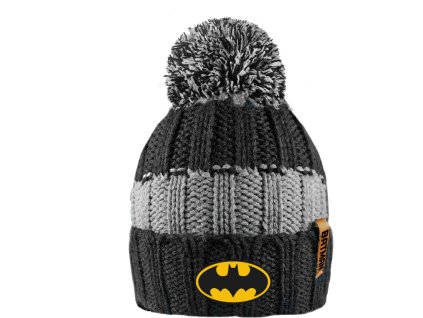 Chlapecká čepice BATMAN s bambulí šedá