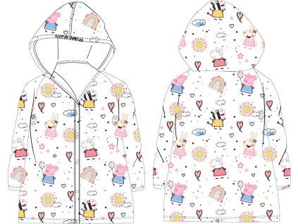 Dívčí pláštěnka PEPPA PIG obrázky všude transparentní