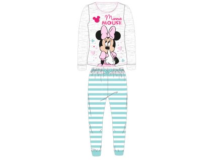 Dívčí pyžamo MINNIE šedé s modrým proužkem