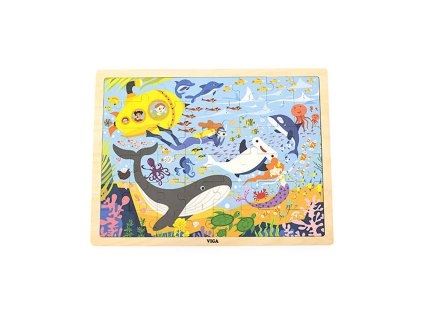 Dřevěné puzzle 48 dílků Viga Mořský život