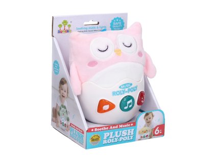 Roly-poly plyšová sova s efekty 17cm