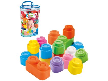 Clementoni CLEMENTONI CLEMMY Baby kostky set 40ks v pytli stavebnice pro miminko