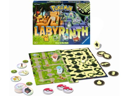 Ravensburger RAVENSBURGER HRA Labyrinth Pokémon noční edice svítí ve tmě 2v1
