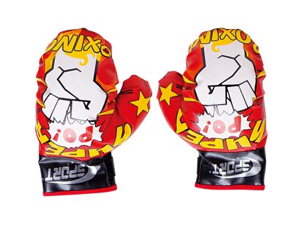 Boxerské rukavice 16x24 cm červeno-bílé