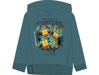 Chlapecká mikina ŽELVY NINJA přes hlavu khaki zelená