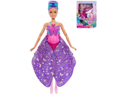 Mattel MATTEL BRB Panenka Barbie tanečnice s motýlími křídly s proměnou 2v1