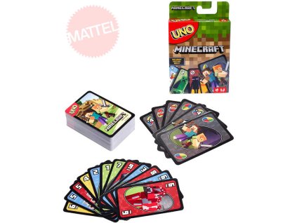 Mattel MATTEL HRA Uno karty Minecraft *SPOLEČENSKÉ HRY*