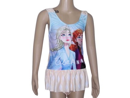 Dívčí plavky FROZEN ELSA A ANNA jednodílné oranžové