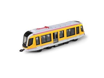 Kovová tramvaj žlutá 20 cm