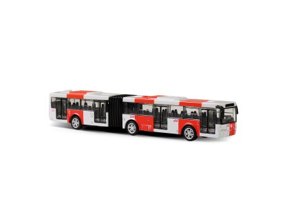 Kovový kloubový autobus PID Praha červený 18 cm