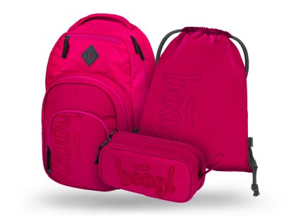 BAAGL 3 SET Coolmate Ruby: batoh, penál, sáček