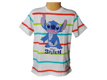 Chlapecké tričko LILO&STITCH krátký rukáv bílé s proužky