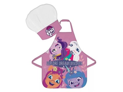 Dětská zástěra MY LITTLE PONY set s čepicí růžový