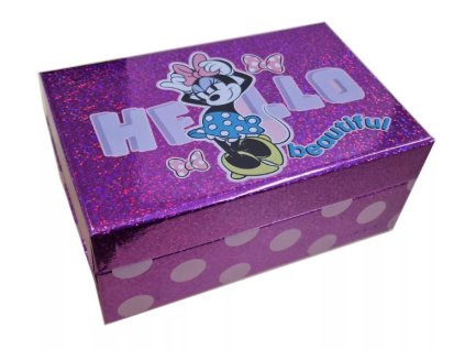 Dívčí šperkovnice MINNIE HELLO růžová se třpytkami a puntíky