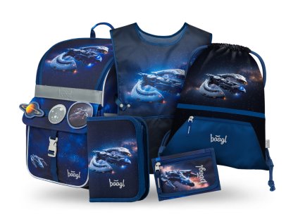 BAAGL SET 5 Zippy Vesmírná Loď: aktovka, penál, sáček, zástěra, peněženka