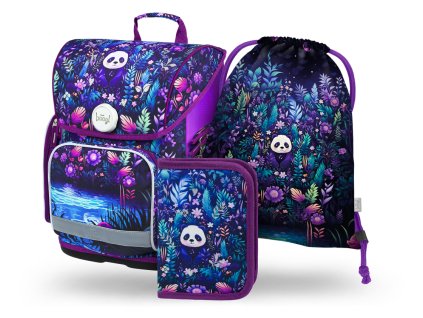 BAAGL 3 SET Ergo Jungle Panda: aktovka, penál, sáček