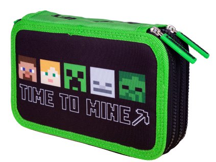Školní penál třípatrový Minecraft Time to mine