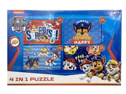 Puzzle TLAPKOVÁ PATROLA 4 v 1 modré