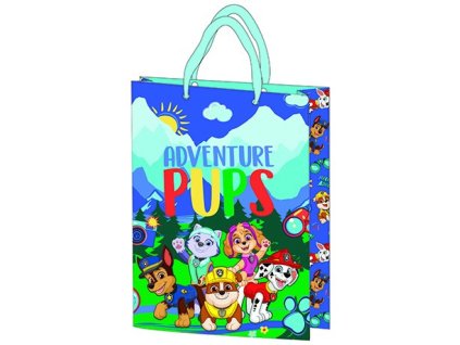Dárková taška TLAPKOVÁ PATROLA ADVENTURE PUPS modrá 23x18x8,5