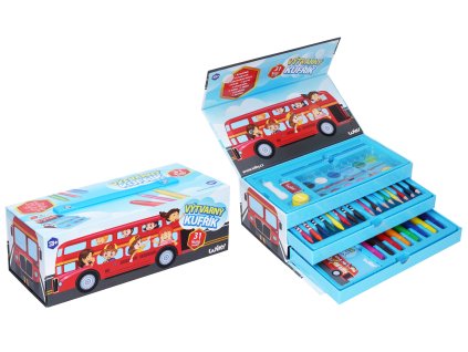 Kufřík výtvarných potřeb autobus 31ks