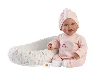 Llorens 74122 NEW BORN - realistická panenka miminko se zvuky a látkovým tělem - 42 cm