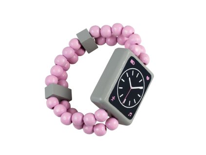 Hodinky Watch dřevěné oboustranné růžové