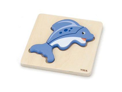 Dřevěné puzzle pro nejmenší Viga Rybka
