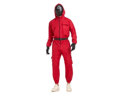 Kostým Squid game - Hra na oliheň Strážce s maskou a rukavicemi M