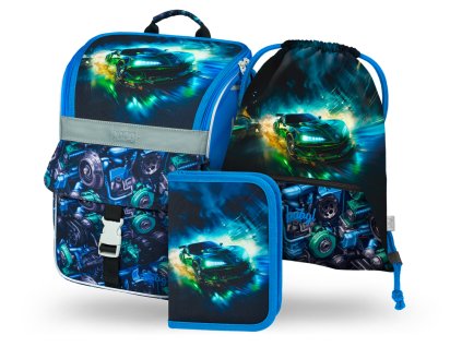 BAAGL 3 SET Zippy Závodní auto: aktovka, penál, sáček